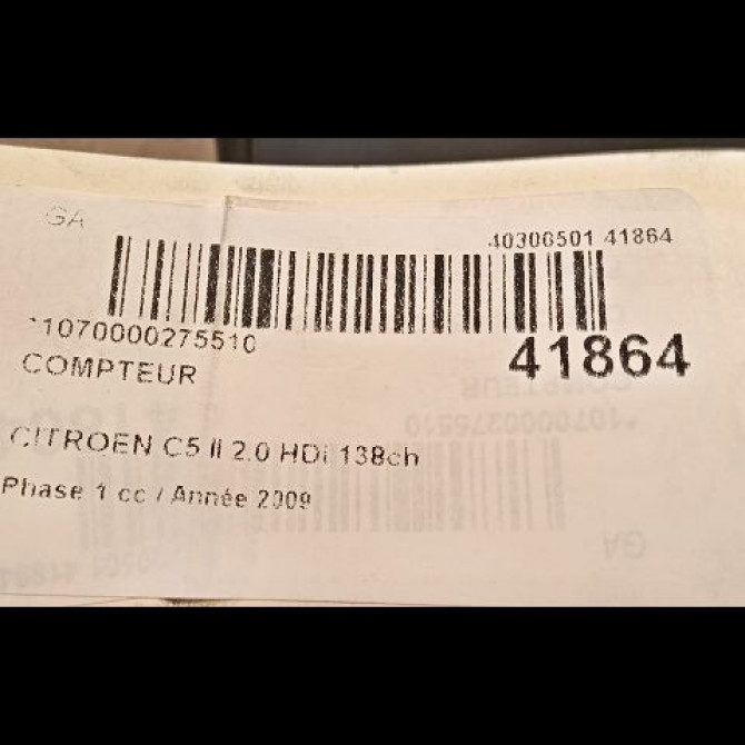 Compteur occasion CITROEN C5 II Phase 1 04-2008->... 2.0 HDi 138ch 610362 3