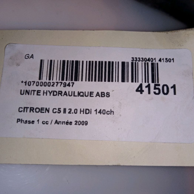Unité hydraulique ABS occasion CITROEN C5 II Phase 1 04-2008->... 2.0 HDi 140ch 4541KL 6