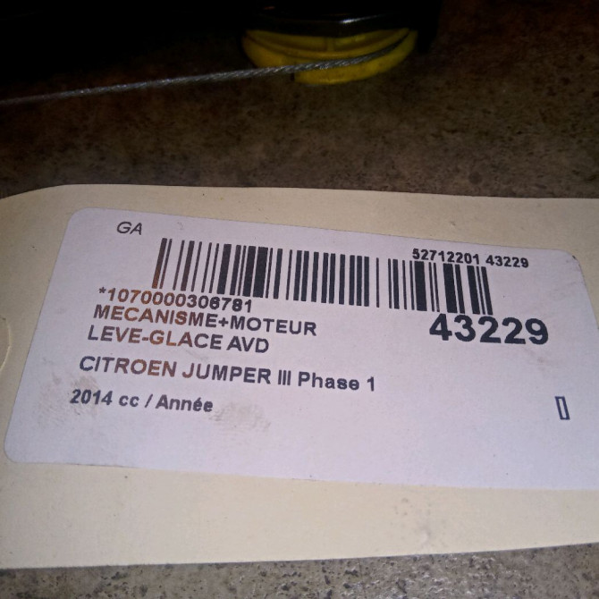 Mecanisme + moteur lève-glace avant droit occasion CITROEN JUMPER III Phase 1 06-2006->... 1650899180 4
