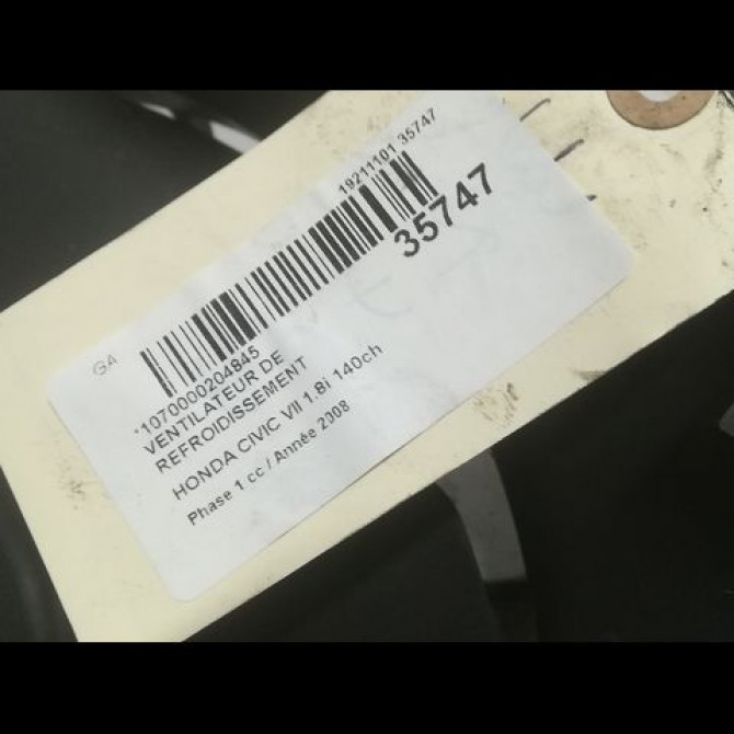 Ventilateur de refroidissement occasion HONDA CIVIC VII Phase 1 01-2006->09-2008 1.8i 140ch 19030RSRE01 3