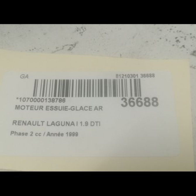 Moteur essuie-glace arrière occasion RENAULT LAGUNA I Phase 2 04-1998->11-2000 1.9 DTI 7700423583 3