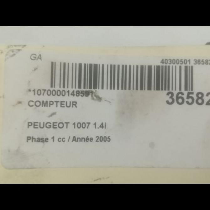 Compteur occasion PEUGEOT 1007 Phase 1 04-2005->12-2010 1.4i 610652 3