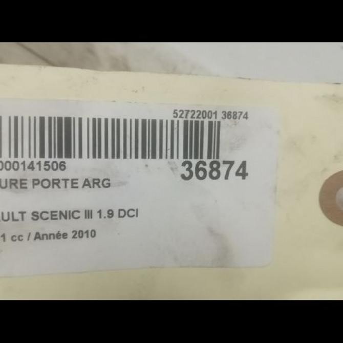 Serrure porte arg occasion RENAULT SCENIC III Phase 1 04-2009->11-2011 1.9 DCI 130ch 825030032R 5