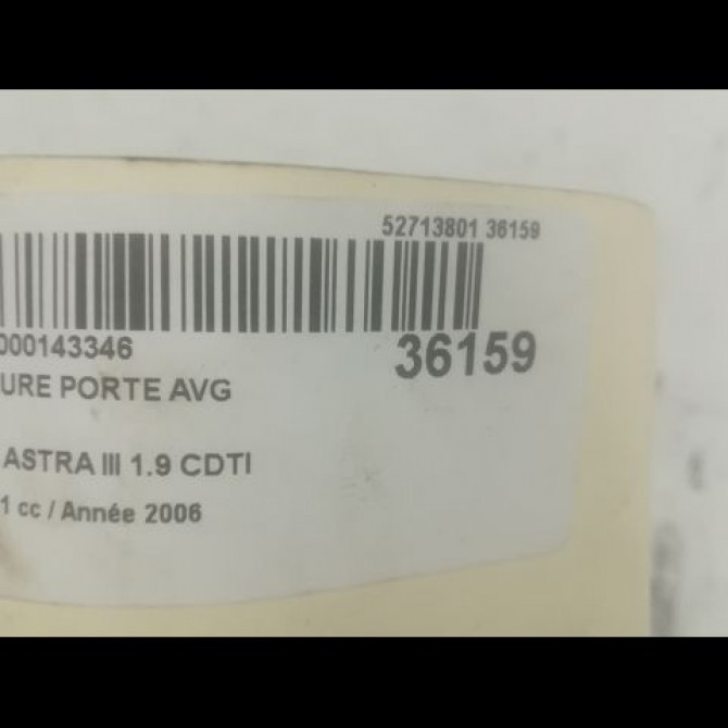 Serrure porte avg occasion OPEL ASTRA III ASTRA III Phase 1 2004-04-01->2006-12-31 1.9 CDTI 120ch 13220371 4