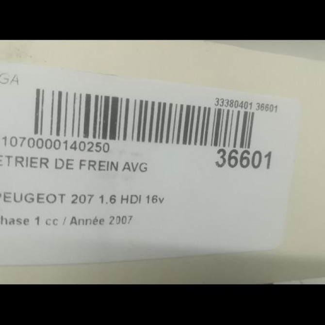 Etrier de frein avant gauche occasion PEUGEOT 207 Phase 1 04-2006->06-2013 1.6 HDI 16v 110ch 4400R8 3