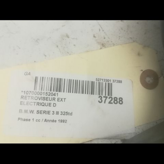 Retroviseur exterieur electrique droit occasion B.M.W. SERIE 3 III Phase 1 01-1991->04-1998 325td 3