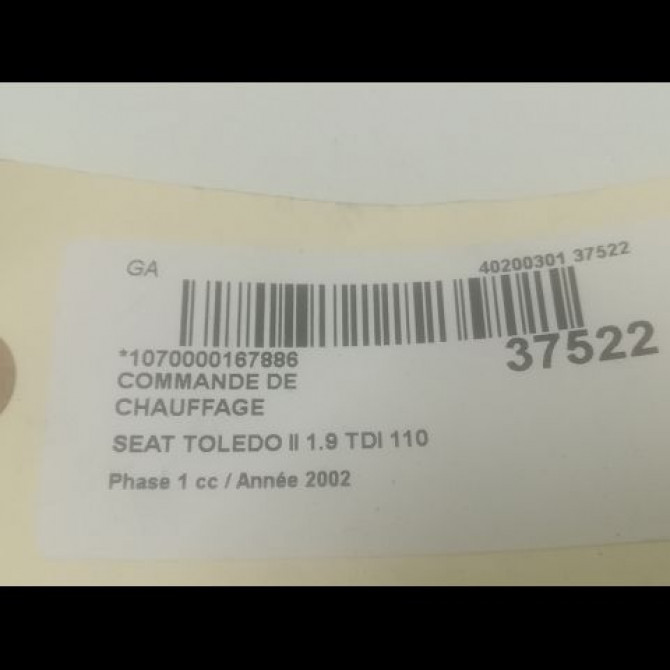 Commande de chauffage occasion SEAT TOLEDO II Phase 1 04-1998->09-2004 1.9 TDI 110 1M0820045C 3