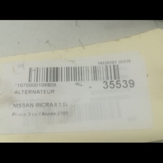 Alternateur occasion NISSAN MICRA II Phase 3 04-1998->12-2000 1.0i 231005F600 3