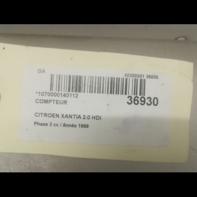 Compteur occasion CITROEN XANTIA Phase 2 12-1997->06-2001 2.0 HDi 90ch 6101VQ 3