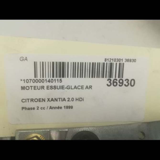 Moteur essuie-glace arrière occasion CITROEN XANTIA Phase 2 12-1997->06-2001 2.0 HDi 90ch 6405F4 3