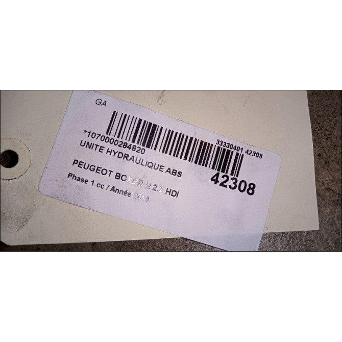 Unité hydraulique ABS occasion PEUGEOT BOXER III Phase 1 06-2006->... 2.2 HDI 100ch 4541FZ 3