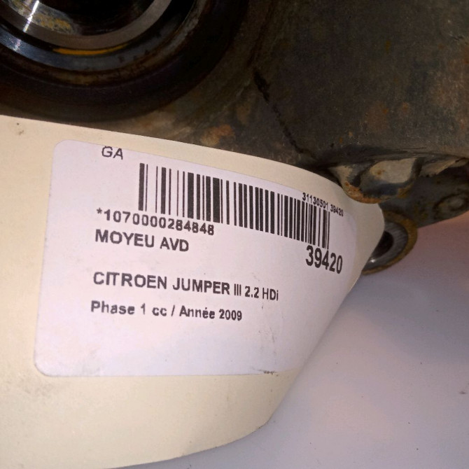 Moyeu avd occasion CITROEN JUMPER III Phase 1 06-2006->... 2.2 HDi 100ch 1606374680 4