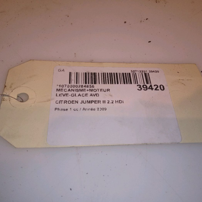 Mecanisme + moteur lève-glace avant droit occasion CITROEN JUMPER III Phase 1 06-2006->... 2.2 HDi 100ch 4