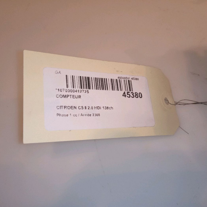 Compteur occasion CITROEN C5 II Phase 1 04-2008->... 2.0 HDi 138ch 610362 4