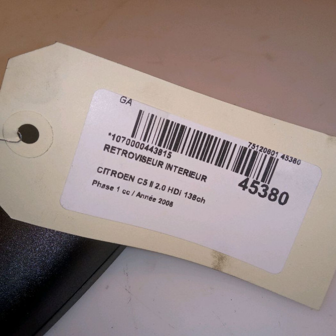 Retroviseur interieur occasion CITROEN C5 II Phase 1 04-2008->... 2.0 HDi 138ch 8153VT 4