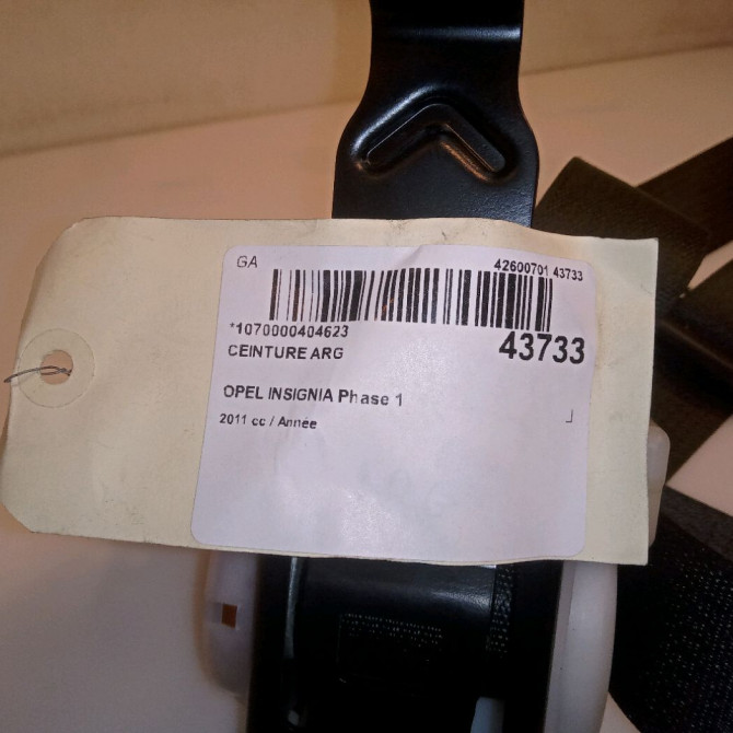 Ceinture arrière gauche occasion OPEL INSIGNIA Phase 1 01-2009->03-2013 13267147 3