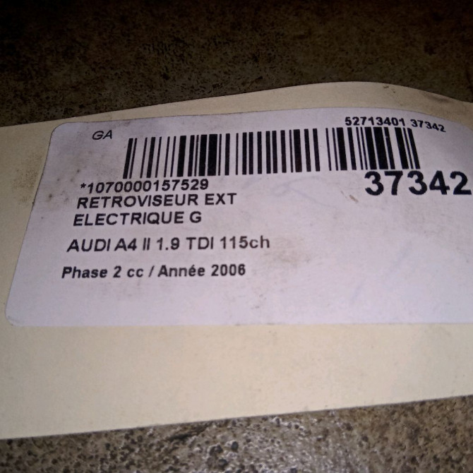 Retroviseur exterieur electrique gauche occasion AUDI A4 II Phase 2 09-2004->04-2008 1.9 TDI 115ch 8E1858531AC01C 3