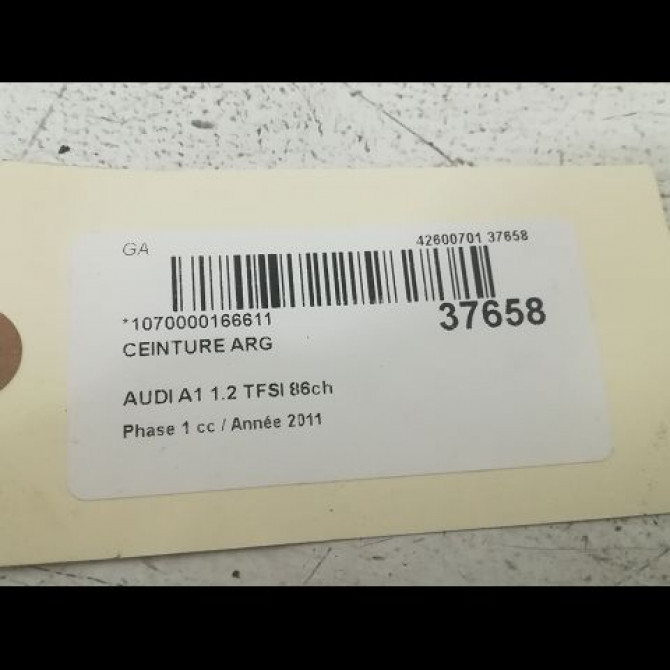 Ceinture arrière gauche occasion AUDI A1 Phase 1 06-2010->03-2015 1.2 TFSI 86ch 8X0857805DV04 3