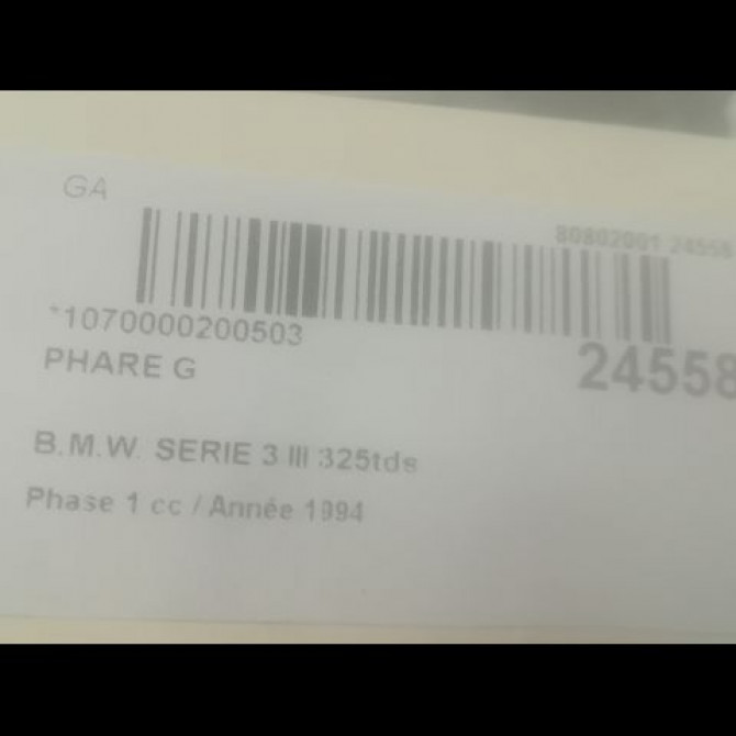 Phare gauche occasion B.M.W. SERIE 3 III Phase 1 01-1991->04-1998 325tds 63121393271 3