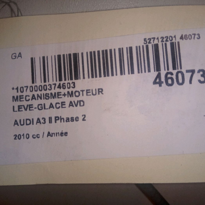 Mecanisme + moteur lève-glace avant droit occasion AUDI A3 II Phase 2 06-2008->07-2012 8P3837462C 4