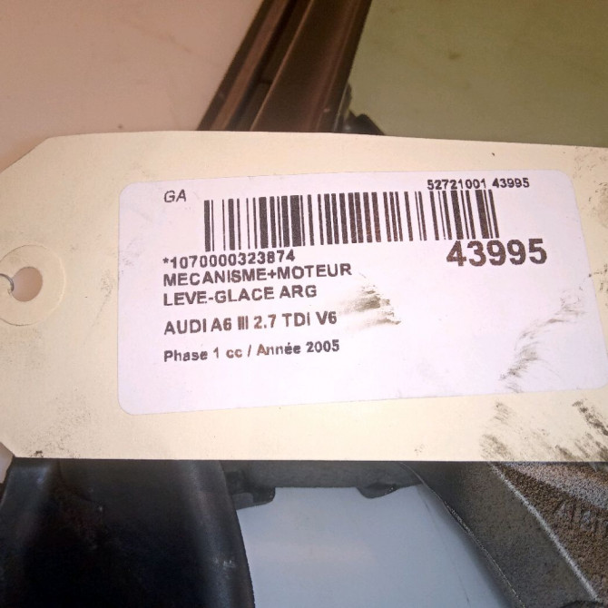 Mecanisme+moteur leve-glace arg occasion AUDI A6 III Phase 1 05-2004->10-2008 2.7 TDi V6 4F0839461 5