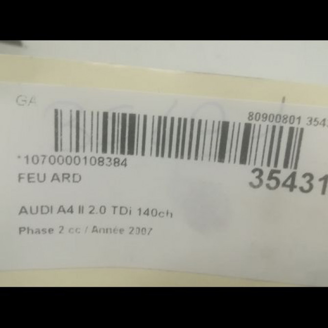 Feu arrière droit occasion AUDI A4 II Phase 2 09-2004->04-2008 2.0 TDi 140ch 8E9945096E 3