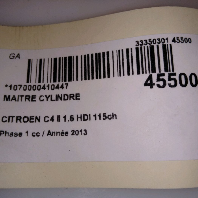 Maitre cylindre occasion CITROEN C4 II Phase 1 10-2010->01-2015 1.6 HDI 115ch 4601Y4 5