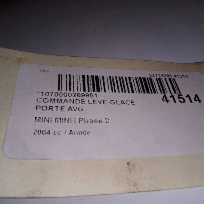 Commande lève-glace porte avant gauche occasion MINI MINI I Phase 2 07-2004->09-2006 3