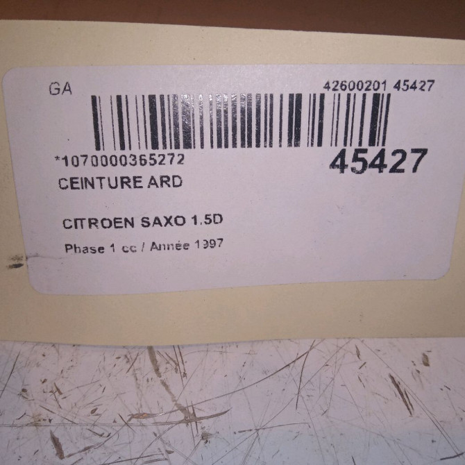 Ceinture arrière droite occasion CITROEN SAXO Phase 1 03-1996->09-1999 1.5D 8972ER 4