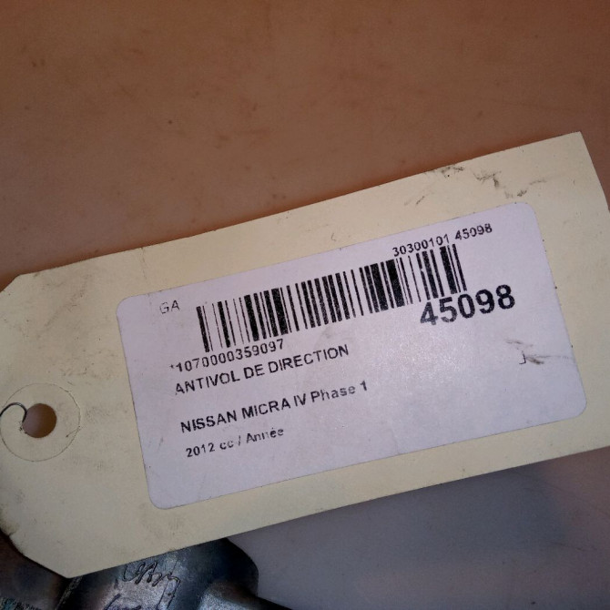 Antivol de direction occasion NISSAN MICRA IV Phase 1 11-2010->12-2013 D87001HAFA 6