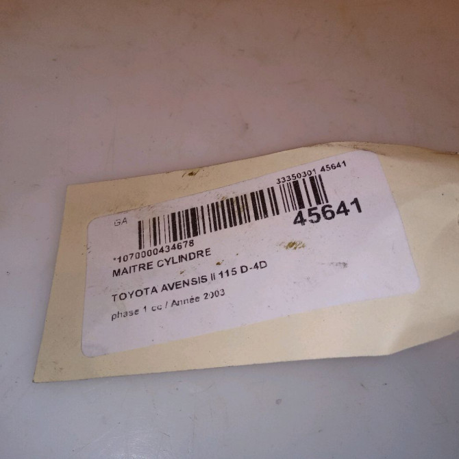 Maitre cylindre occasion TOYOTA AVENSIS II phase 1 05-2003->08-2006 115 D-4D 4720105111 5