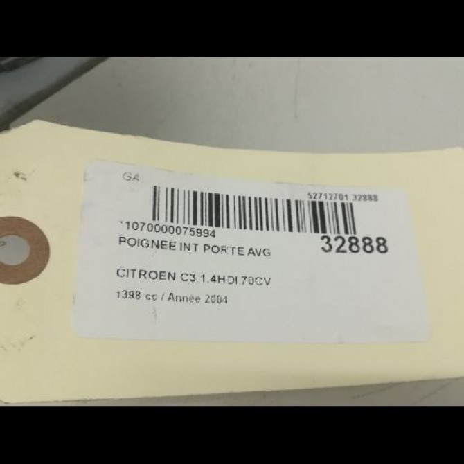 Poignee int porte avg occasion CITROEN C3 I Phase 1 04-2002->10-2005 1.4 HDi 9143K4 3