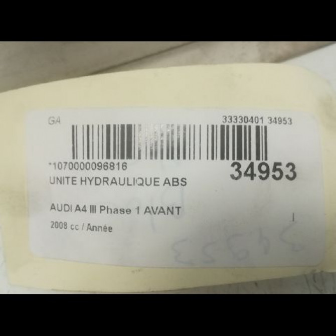 Unité hydraulique ABS occasion AUDI A4 II Phase 2 09-2004->04-2008 8E0614517BG 3