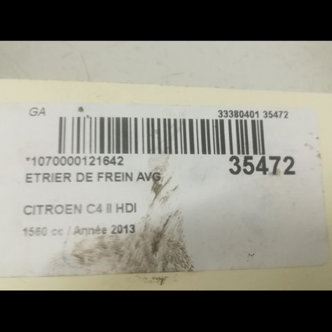 Etrier de frein avant gauche occasion CITROEN C4 II Phase 1 10-2010->01-2015 1.6 HDI 90ch 4401S2 3