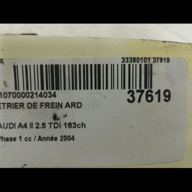 Etrier de frein arrière droit occasion AUDI A4 II Phase 1 01-2001->11-2004 2.5 TDi 163ch 8E0615424G 3