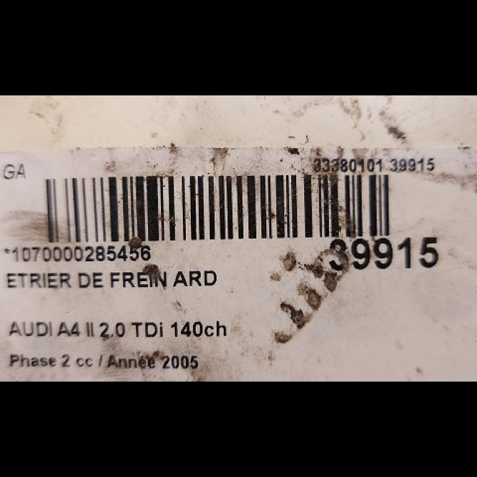 Etrier de frein arrière droit occasion AUDI A4 II Phase 2 09-2004->04-2008 2.0 TDi 140ch 8E0615424G 3