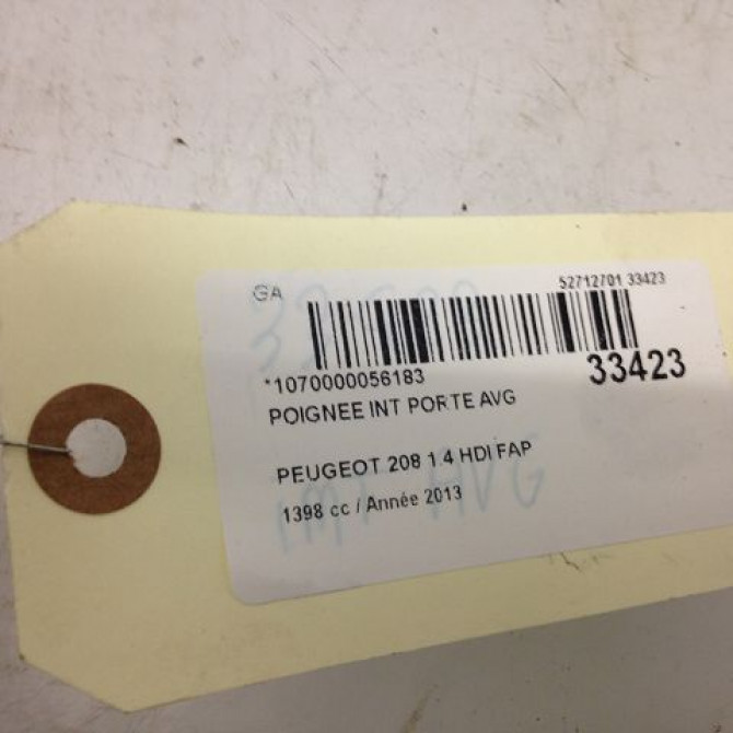 Poignee int porte avg occasion PEUGEOT 208 208 Phase 1 2012-03-01->2015-09-30 1.4 HDI 68ch 9143T8 3