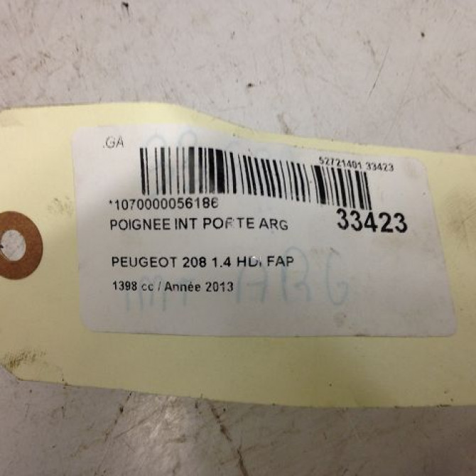 Poignee int porte arg occasion PEUGEOT 208 208 Phase 1 2012-03-01->2015-09-30 1.4 HDI 68ch 9143T8 3