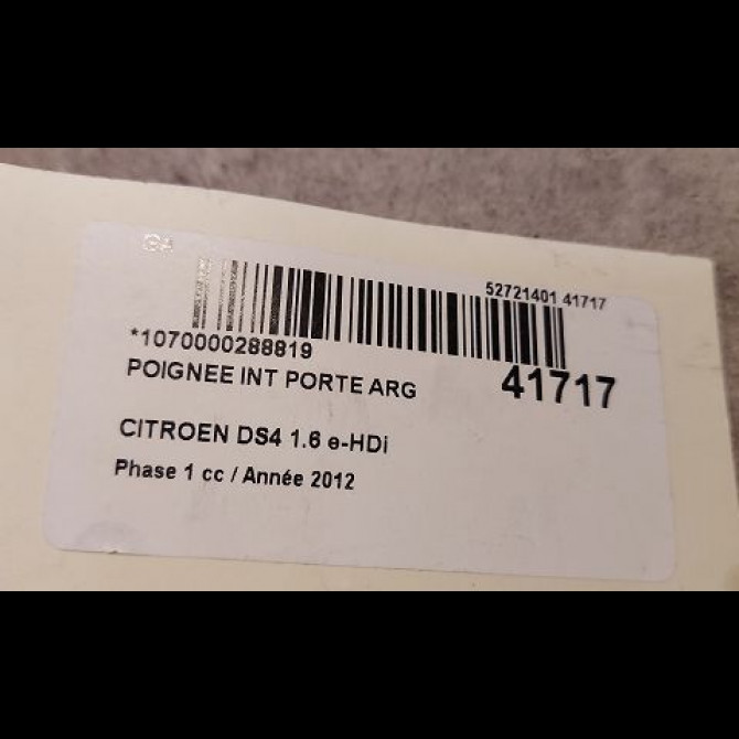 Poignee int porte arg occasion CITROEN DS4 Phase 1 01-2011->03-2016 1.6 e-HDi 110ch 9143T8 3