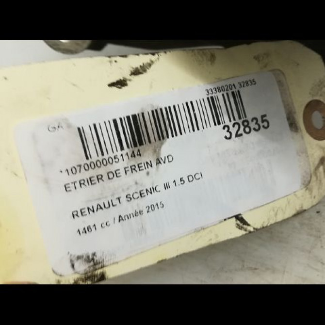 Etrier de frein avant droit occasion RENAULT SCENIC III Phase 3 04-2013->... 1.5 DCI 110ch 410010001R 4