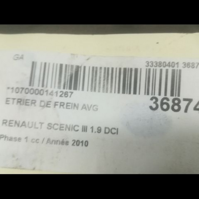 Etrier de frein avant gauche occasion RENAULT SCENIC III Phase 1 04-2009->11-2011 1.9 DCI 130ch 410110001R 3