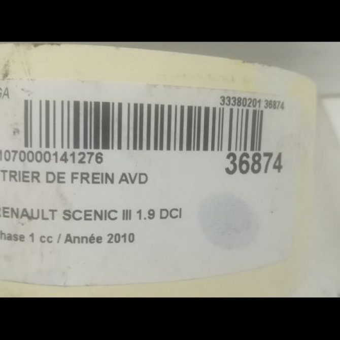 Etrier de frein avant droit occasion RENAULT SCENIC III Phase 1 04-2009->11-2011 1.9 DCI 130ch 410010001R 3