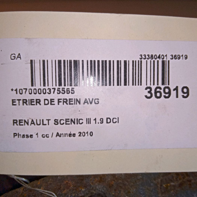Etrier de frein avant gauche occasion RENAULT SCENIC III Phase 1 04-2009->11-2011 1.9 DCI 130ch 410110001R 4