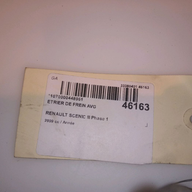 Etrier de frein avant gauche occasion RENAULT SCENIC III Phase 1 04-2009->11-2011 410110001R 4