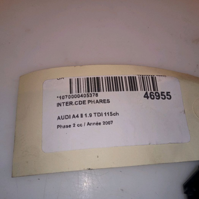 Interrupteur commande de phares occasion AUDI A4 II Phase 2 09-2004->04-2008 1.9 TDI 115ch 4E0953513K4PK 5