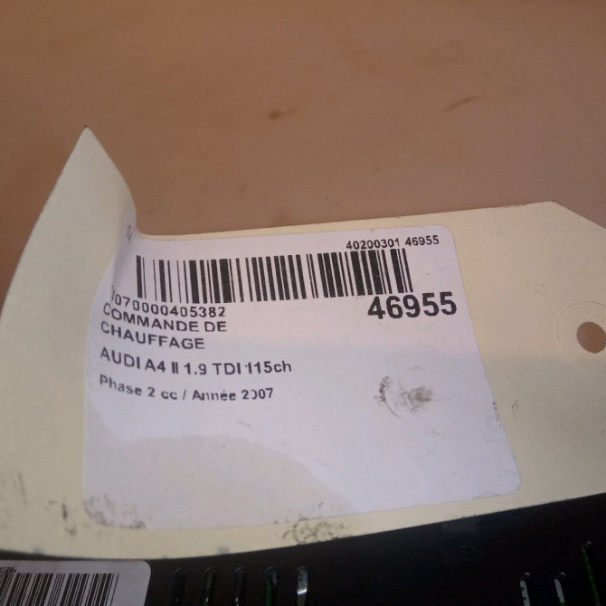 Commande de chauffage occasion AUDI A4 II Phase 2 09-2004->04-2008 1.9 TDI 115ch 4
