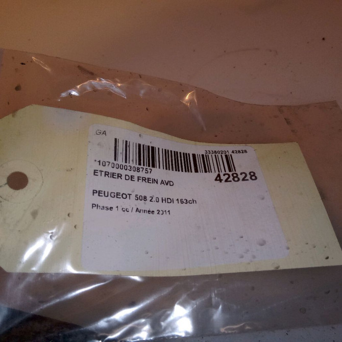 Etrier de frein avant droit occasion PEUGEOT 508 Phase 1 01-2011->12-2014 2.0 HDI 163ch 4401R5 4