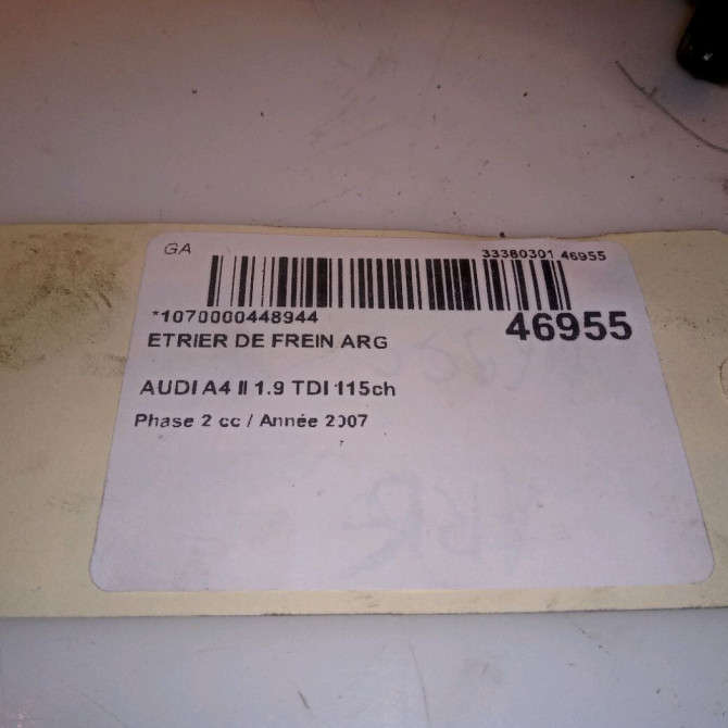 Etrier de frein arrière gauche occasion AUDI A4 II Phase 2 09-2004->04-2008 1.9 TDI 115ch 8E0615423G 4