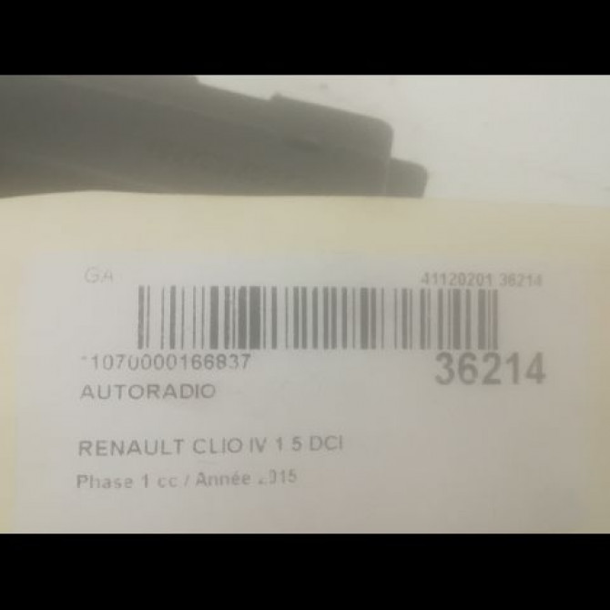 Autoradio occasion RENAULT CLIO IV Phase 1 07-2012->... 1.5 DCI 90ch 281151559R 3