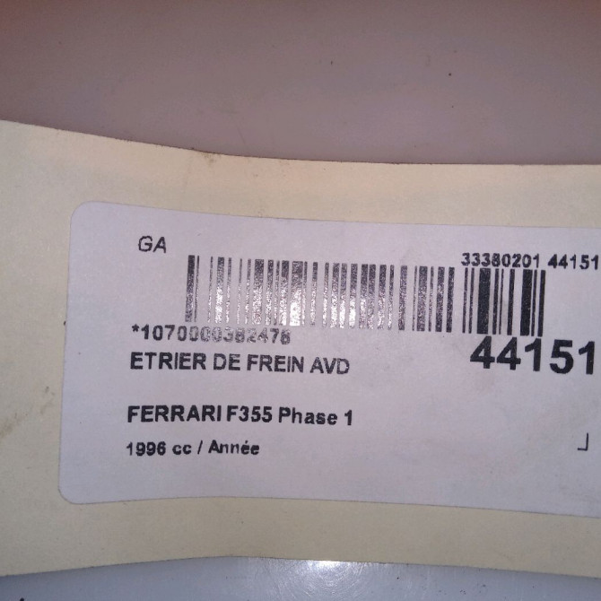 Etrier de frein avant droit occasion FERRARI 146 Phase 1 04-1995->04-1999 3.5i V8 380ch 6